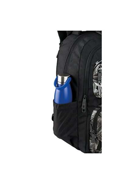 NO BRAND Rucsac școlar multi-compartimentat, negru, din material Oxford, 25 L