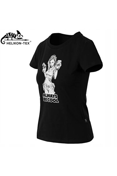 NO BRAND Helikon Slim (ABC Girl) Tricou imprimat de damă - Negru XL