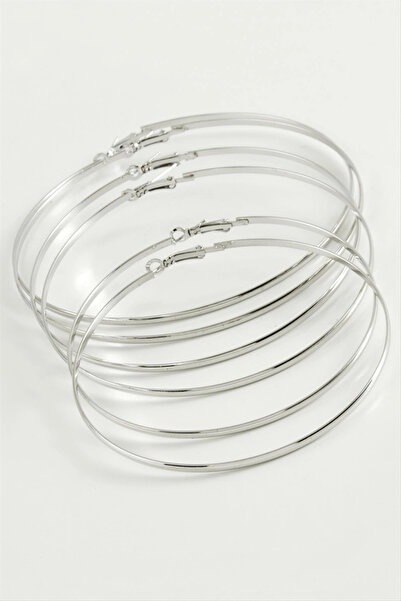 SORA GROUP Plain Metal Hoop Earrings 6 Pieces
