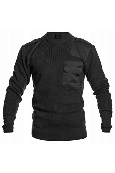 Mil-Tec Pulover BW negru, guler rotund, mărimea 54