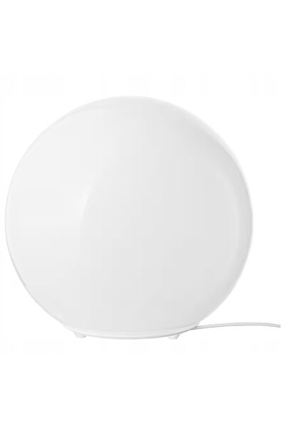 IKEA Lampă de masă FADO, sticlă, albă, 25 cm, LED modern