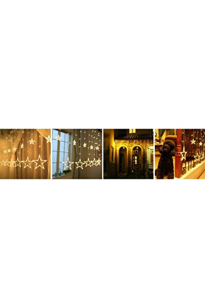 NO BRAND Cortină luminoasă LED în formă de stea cu 138 de LED-uri