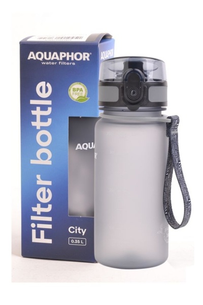 Aquaphor Sticlă cu filtru pentru apă de oraș, gri, 0,35 L
