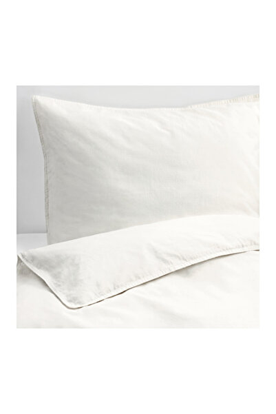 NO BRAND IKEA ANGSLILJA set lenjerie de pat 200x200 bumbac ALB