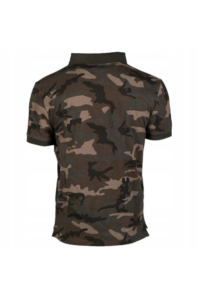 Mil-Tec Tricou polo de camuflaj pentru bărbați, tip camp, pre-spălat - Woodla...