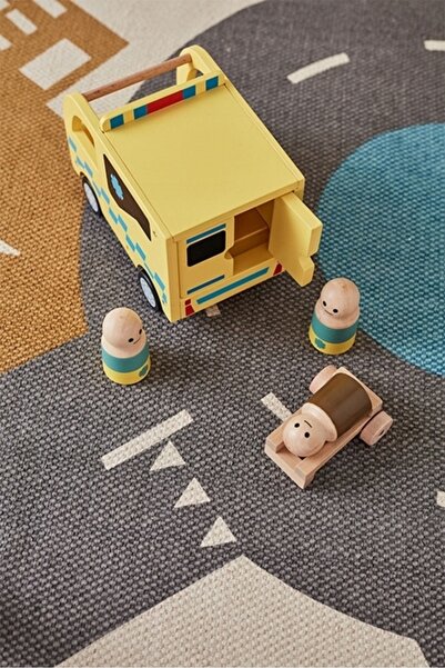 NO BRAND Kid's Concept Ambulanța Aiden – mașinuță de jucărie din lemn, pentru...