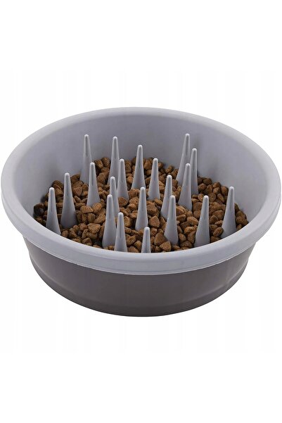 NO BRAND Dexas Slow Feeder 1420ml - bol pentru hrănire lentă - gri