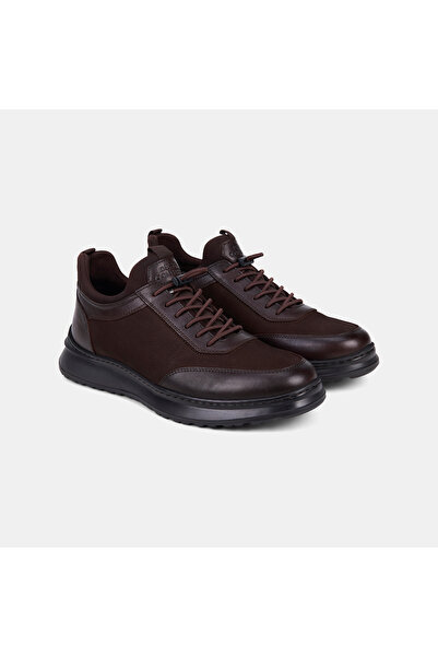 Desa Men's Brown Desacomfort Rubber Laced Leather Sports Shoes