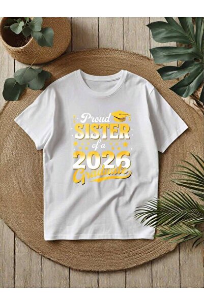 2BIR Unisex "Proud Sister Of A 2026 Graduate" Graphic T-Shirt, Loose Fit Crew...