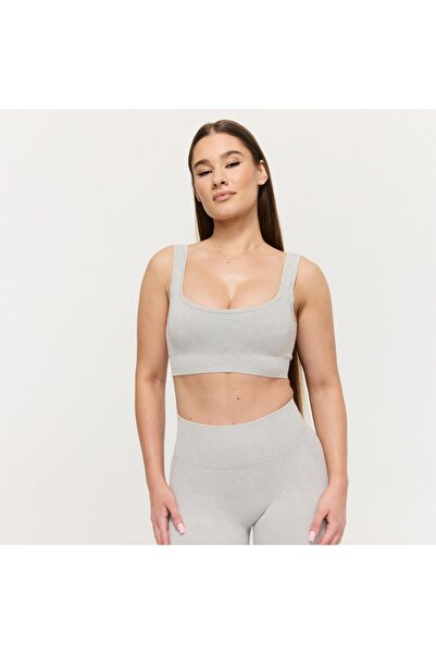 GymBeam Sutien sport fără cusături Lift, gri, XS