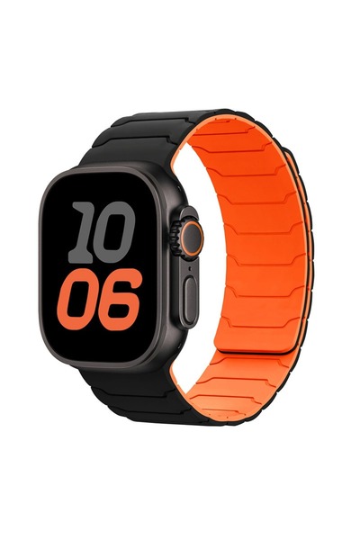 Choice16 44mm 45mm 46mm 49mm Black orange Silicone Band for Apple Watch Ultra...