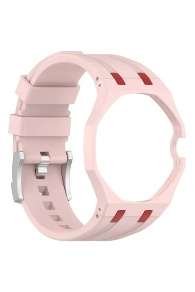 Choice9 pink red-3 2-in-1 PC Case+Silicone Strap for Swatch X AP Royal Pop Po...