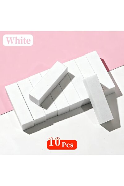 Choice3 DUTRIEUX White 10Pcs 1/10Pcs Sponge Buffer Block Set Nail Files Manic...
