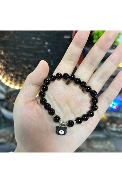 Choice BLACK Cute Bear Charm Beaded Bracelets - In black, white, and pink, wi...
