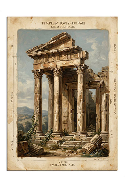 Artmeg Peisaj cu stâlpi de ruine de templu antic - Pânză decorativă - Masă di...