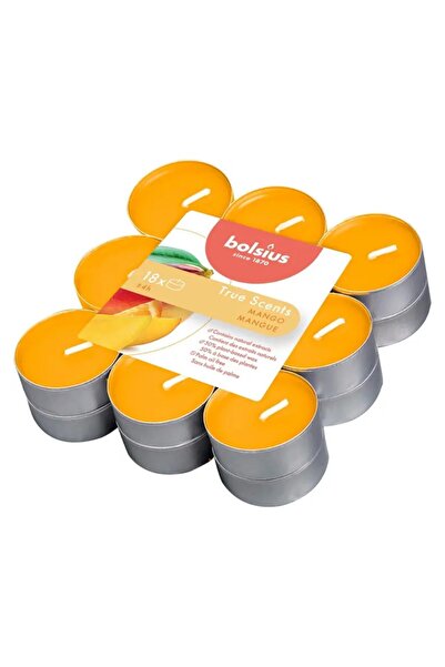 Bolsius Set 3 x 18 Lumanari Pastila Bolsius, Mango, Timp de Ardere 4 Ore