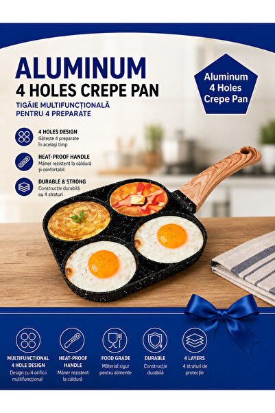 Generic Brand 4-Compartment Aluminum Multi-Functional Frying Pan – Non-Stick,...