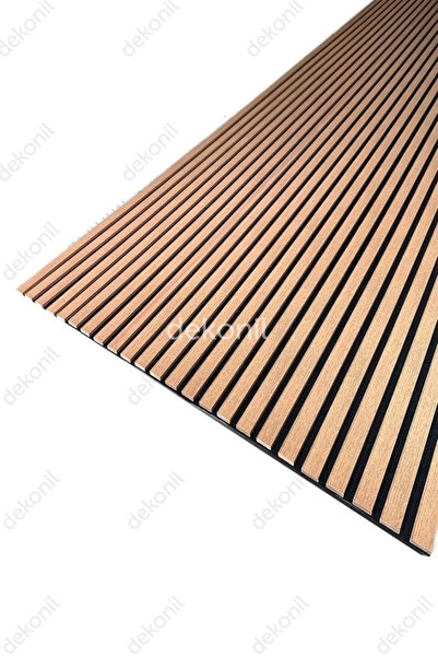 Dekonil Mdf Ahşap Keçeli Akustik Duvar Paneli 100x275 cm - Teak