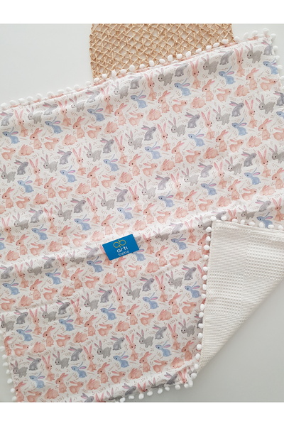 artıbebe Tavşanlı Double Layer Baby Cover Blanket |   100% Cotton |   Baby Swaddle, Nursing Cover, Newborn