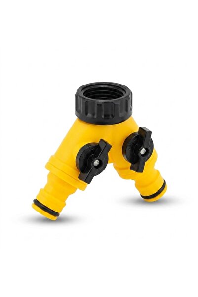 YANARLAR DMAX Çift Çıkışlı Vanalı Musluk Adaptörü 1/2”–3/4” – Kontrollü Çift ...