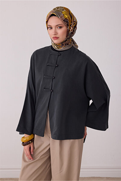 Belli Yeşil Çiçek Deseni %100 Twill İpek Eşarp 4413-36