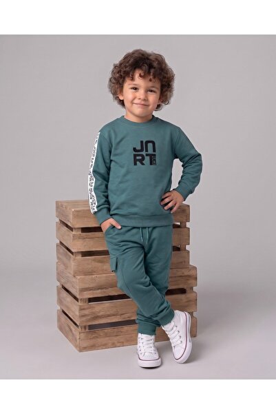 VOY KİDS Boy's Seasonal Compact Cotton 2-3-4-5-6 Years Old Top and Bottom Tra...