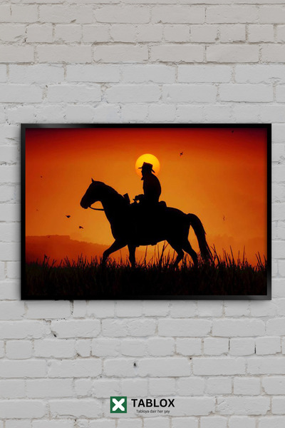TABLOX Red Dead Redemption Καουμπόικο Άλογο στο Ηλιοβασίλεμα Άγρια Δύση, Διακ...