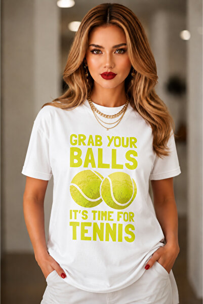 VODEXA Unisex Oversize Tennis Printed T-Shirt 100% Cotton Tennis Themed Comfo...