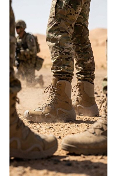 Forelli Ati̇k (g) Standard Mold Sand Beige Lace-Up Tactical Military Boots