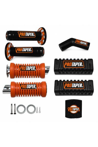 MOTORKİT MK PROTAPER MODİFİYE SET 5'Lİ SİYAH - TURUNCU [ ELCİK + ARKA BASAMAK...