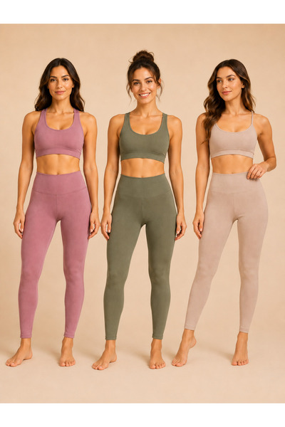 QKK Women's Ribbed Slim Fit |   Non-Embroidered Lycra 3-Pack Tights |   Very ...