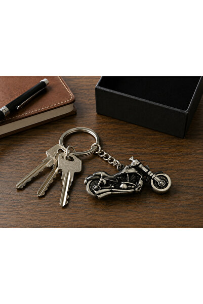 HER ŞEY NOTA www.herseynota.com Chopper Motosiklet Figürlü Metal Anahtarlık –...