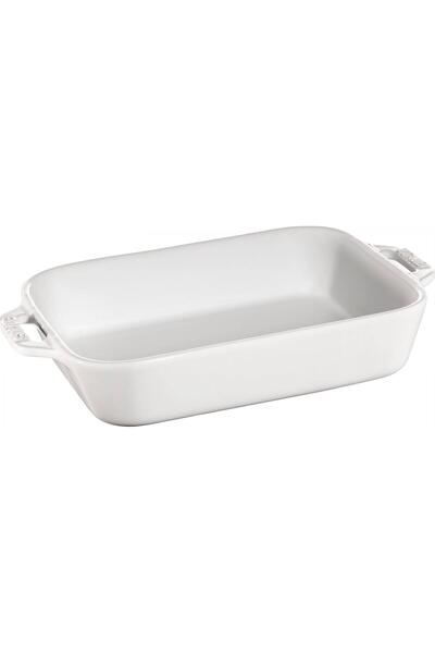 NO BRAND Staub Vas ceramic dreptunghiular pentru gătit, 4,5 litri, alb, FRENCH