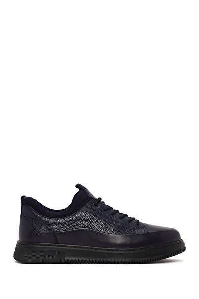 Derimod Men's Navy Blue Lace-Up Leather Sneaker Wm720006Df