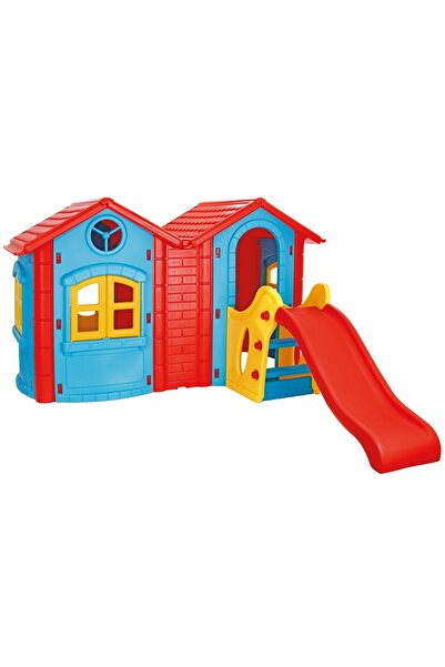 PİLSAN Casuta cu tobogan pentru copii Double Happy House blue