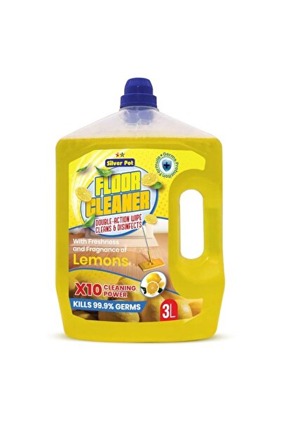 Generic Brand Silver Pot Lemon Floor Cleaner Liquid – 3L Antibacterial Surfac...