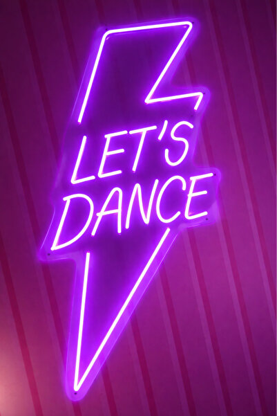 Slasa لافتة نيون 'Let's Party' مقاس 30×60 سم متعددة الألوان مع قاعدة أكريليك ...