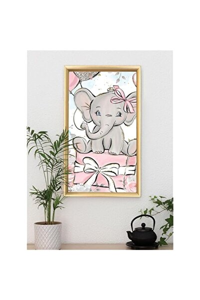 Generic Brand 'Elephant Baby' Digitally Printed Wall Poster with Photo Frame ...