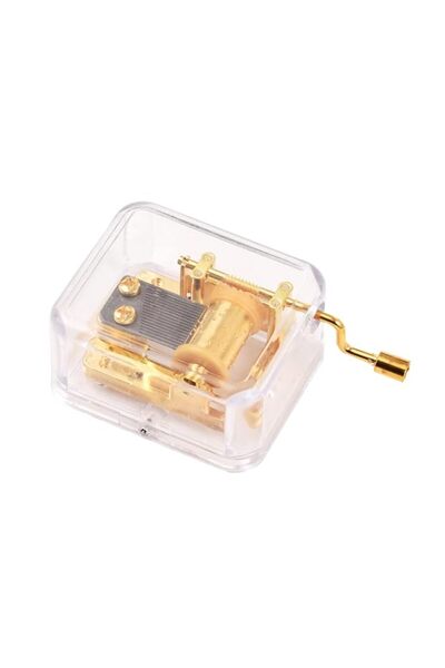 Generic Brand 18 Notes Music Box Acrylic Hand Crank, Vintage DIY Mechanical M...