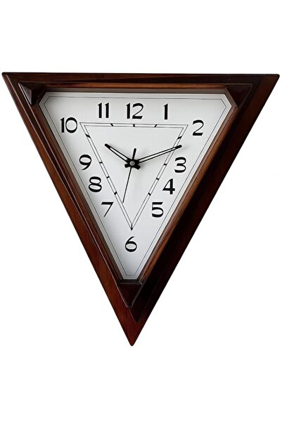 Generic Brand FITTO Triangle Shaped Wall Clock - Modern Geometric Design, Sil...