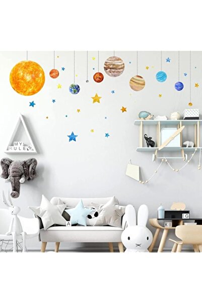 Generic Brand X spring Planets and Space Wall Decals, 2 Large Vinyl Sheets fo...