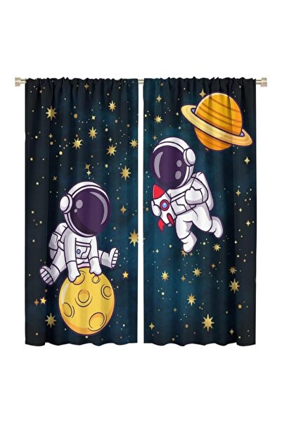 Generic Kids Astronaut Window Curtains, Funny Spaceman Moon Planet Window Tre...