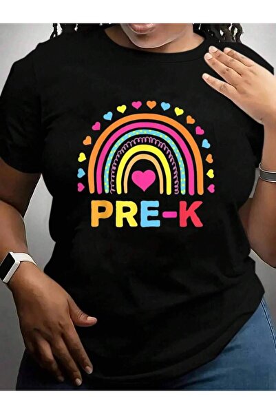 kai22 Shirt Rainbow Happy First Day Of Pre-K Gift Back To School Black Graphi...