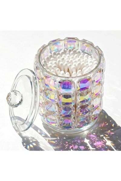 Generic Brand Crystal Qtip Holder Dispenser, Bathroom Canisters with Lid for ...