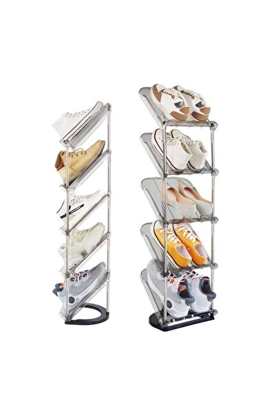 Generic SLEEPHEAD®Sloping Shoe Rack Organizer for Entryway - 5 Tiers Clear Fr...