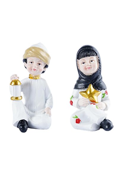 Generic Brand Eid Decorations Ramadan Decorations Muslim Boy and Girl Figurin...