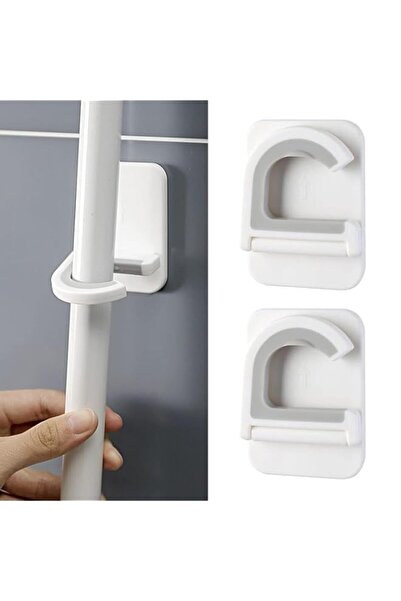 Generic IBAMA 2-Pack No-Punch Wall Mount Mop Hooks, Strong Self-Adhesive Mop ...