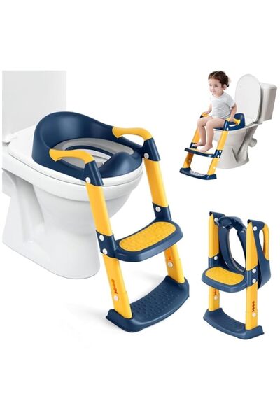 Generic Toilet Potty Training Seat with Step Stool - with PU Cushion, LadderF...