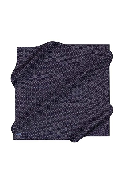 Aker Sura Silk Scarf Navy Blue Chain Pattern