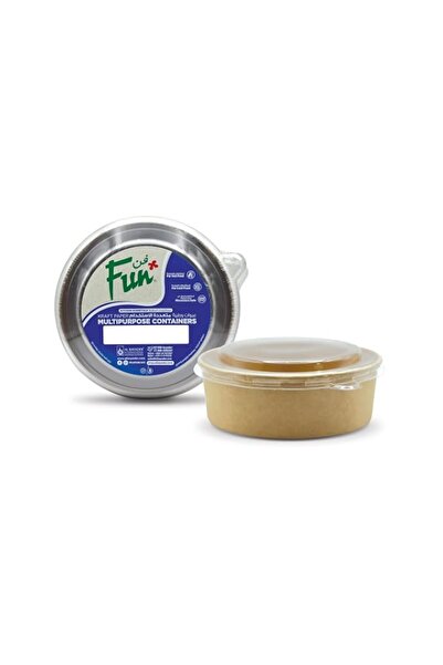 Generic Fun Green Track Kraft Paper Multipurpose Containers w/Clear Lids - 50...